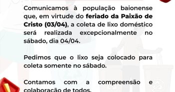 Comunicado da coleta de lixo