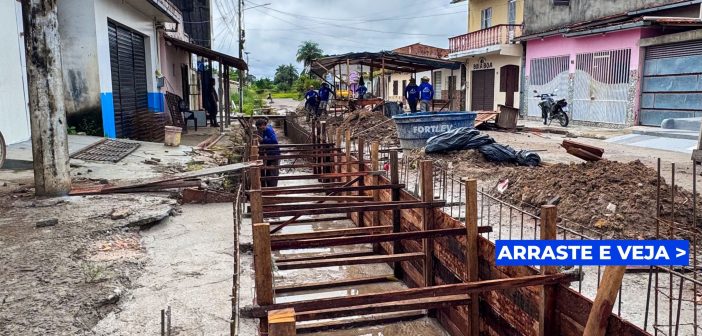 Prefeitura de Baião realiza obras de drenagem na Rua Deodoro de Mendonça